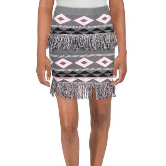 NWT 🌟Host Pick🌟ENGLISH FACTORY FRINGE MINI PENCIL SKIRT L - Picture 1 of 5